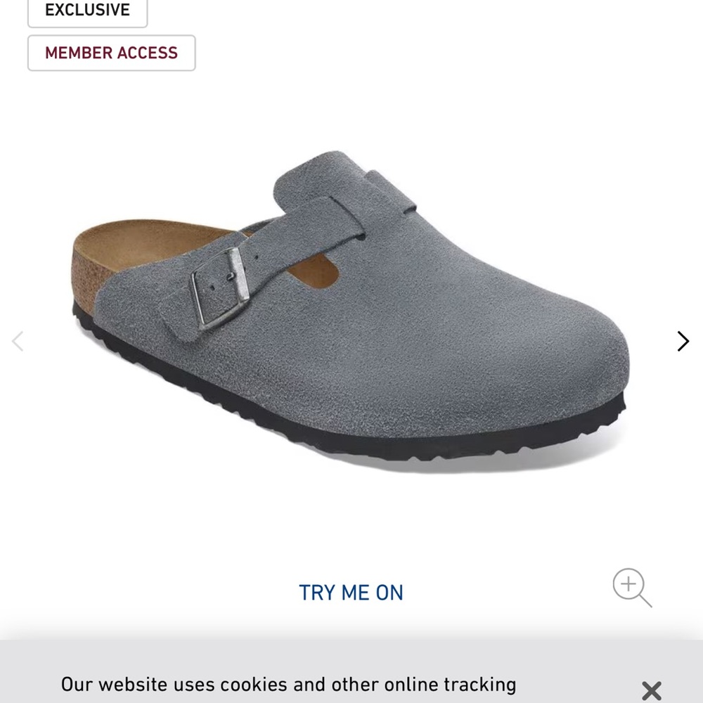 Birkenstock Boston soft footbed Gray Suede Clogs with Buckle
